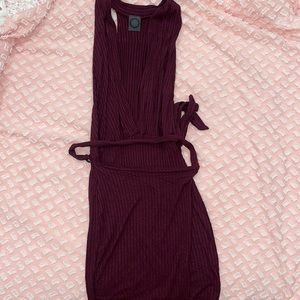 Wine color Sexy Mini dress